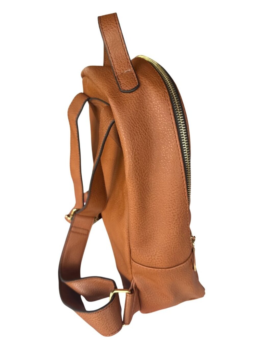 Steve Madden Quilted Cognac Faux Leather Mini Backpack Travel Work Quiet Luxury - Picture 14 of 14